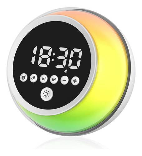 Reloj despertador Danvel con luz despertadora y par de altavoces Bluetooth