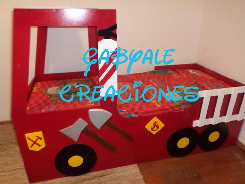 Cama Carro Bombero Unica Infantil Personalizada