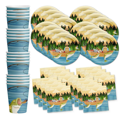 Gone Fishing Birthday Party Supplies Set Plates Napkins...