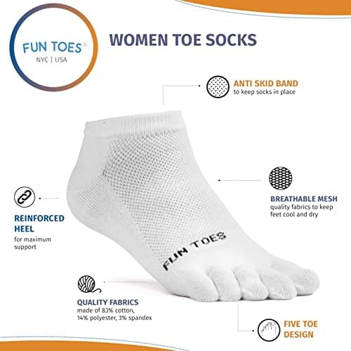 Fun Toes Calcetines Con Puntera De Algodón Para Mujer Calcet