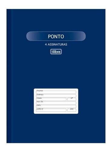 Livro De Ponto Cd Grande - 4 Assinaturas 100 Folhas Tilibra