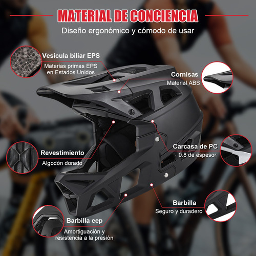 Casco Integral De Bicicleta De Montaña Mtb