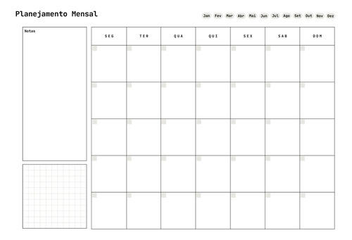 Planner De Mesa Planejamento Mensal Anotação 24 Folhas