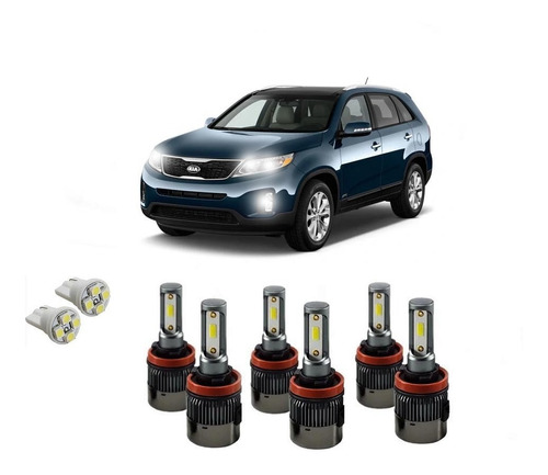 Kit Lampadas Led Plus Kia Sorento 2014/2015 Alto/baixo/milha