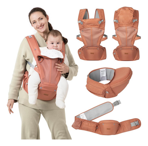 Mochila Portabebés 6 En 1 Babbleroo Con Asiento De Cadera,