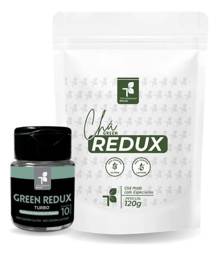 Combo  - Green Redux Turbo E Chá Redux Original Sabor Sem Sabor