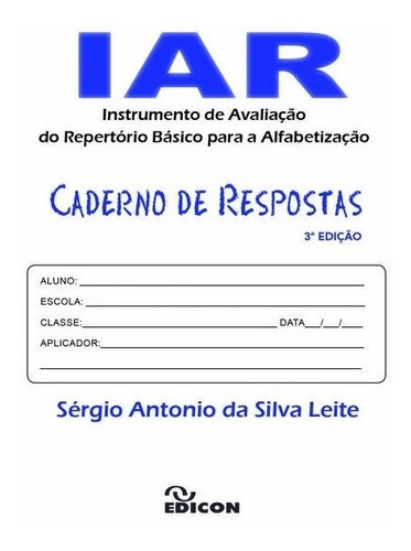 Iar Caderno De Respostas, De Sérgio Antonio Da Silva Leite. Editora Edicon, Capa Mole Em Português, 2015