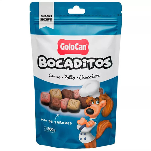 Golocan Bocaditos Snack Carne, Pollo Y Chocolate Perro 500g