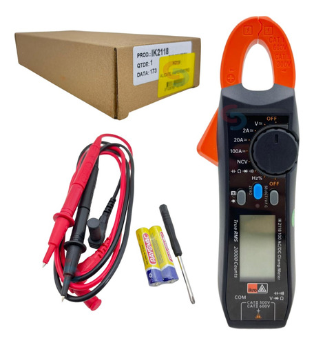 Alicate Amperímetro Ik2118 Dc/ac Até 100a Uso Geral (novo)