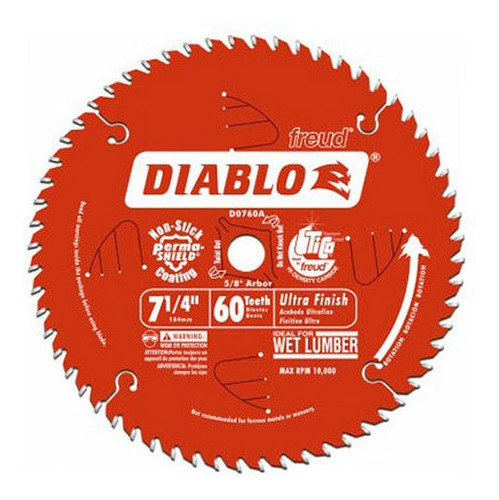 Freud D0760x Diablo Disco De Sierra Con Acabado Ultraliso, A