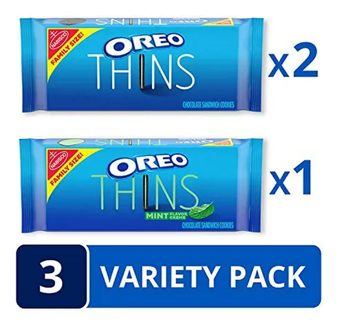 Paquete De Variedad De Galletas Oreo Thins Con Crema Saboriz