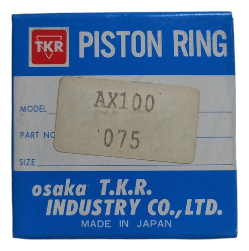 Aros De Pistón Suzuki Ax 100 Ts 100 Med. 0.75  Tkr  Japón