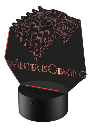 Luminária 3d - Stark Game Of Thrones Com Controle