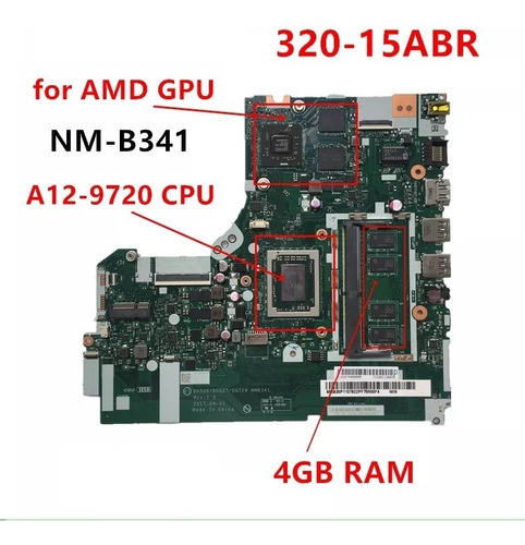 Motherboard Lenovo 320-15abr A12 4gb Nm-b341 5b20p11078