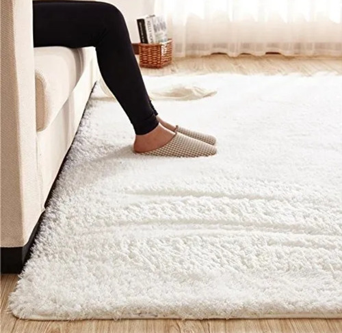 Tapete Alfombra Peludo Blanco 1,5 M * 2 M Metros Hogar Sala