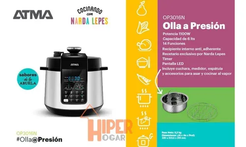 Fácil de comprender Regresa País de origen Olla A Presión Atma Op3016n 1100w 14 Funciones Recetas Narda | Envío gratis Fácil de comprender Regresa País de origen Olla A Presión Atma Op3016n 1100w 14 Funciones Recetas Narda | Envío gratis