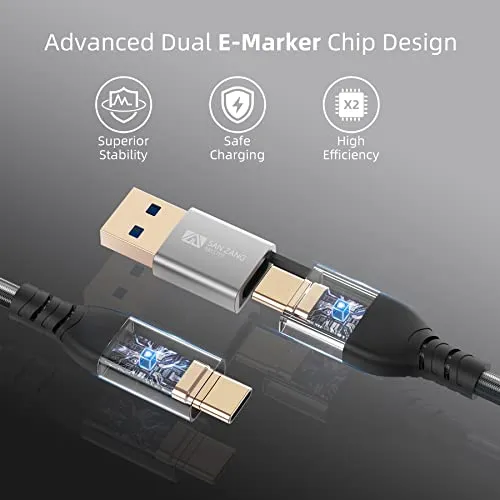 Cable Usb C A Usb C De 100 W, Para Cable Thunderbolt 3 2 En