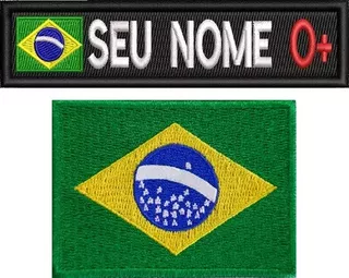 Kit 2pç Tarjeta C/ Nome E Bandeira Brasil Colete Ban128 P/