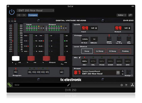 Tc Electronic Dvr250-dt Digital Vintage Reverb Con Inspirado