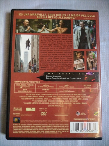 Birdman La Inesperada Virtud De La Ignorancia Película Dvd (Usado)