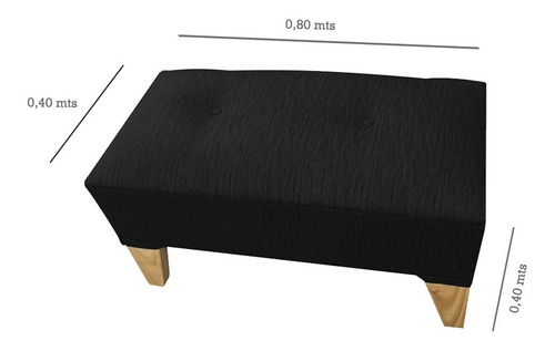 Imagen 2 de 10 de Puff Rectangular Pie De Cama Chenille