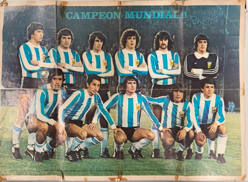 1978 Poster Lamina  Futbol Argentina Campeón Mundial Ani