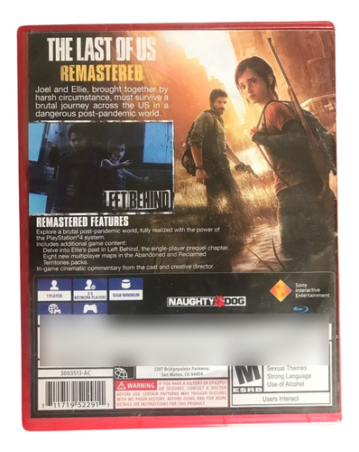 The Last Of Us Remasterizado Ps Hits Ps4 Fisico 