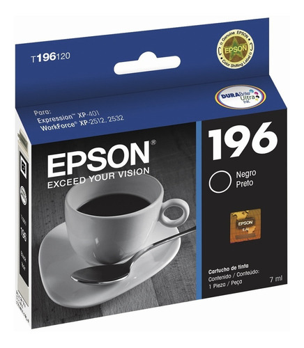 Cartucho Epson Xp401 Xp411 T196 Negro Backup.uy