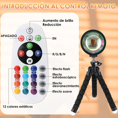 Lámpara De Atardecer Rgb Multifunción Proyector Ambiental