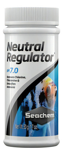 El regulador neutro Seachem de 50 g regula el pH 7.0 neutro del agua