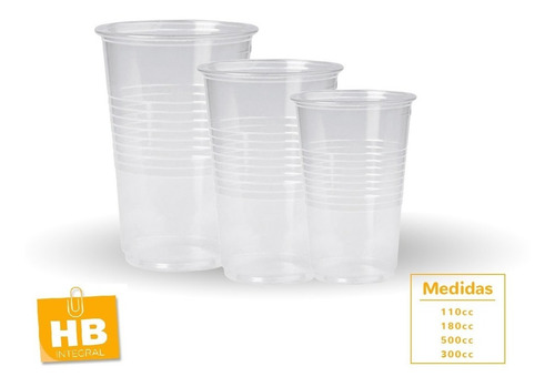 Imagen 3 de 8 de Vaso Descartable Plastico Transparente 500cc- Pack X100u