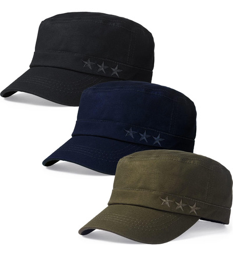 3 Pack Gorras Militares Algodón Hombre Gorras Militares Con