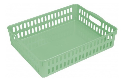 Kit 05 Cestinhas Multiuso Plástico 33x26x8 Verde Elloplas