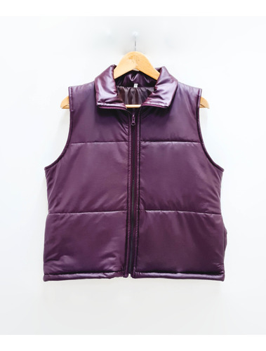 Chaleco Mujer Engomado Puffer Cuerina