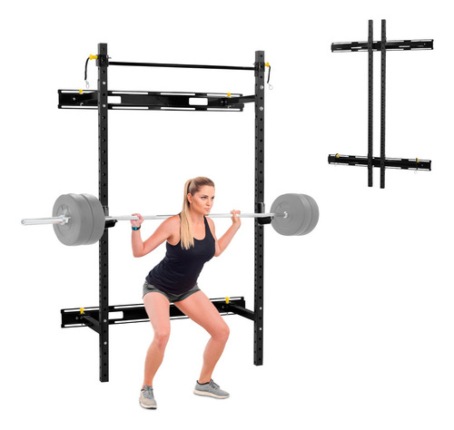 Rack Para Pared Gimnasio Multifuncional Para Pesas Altera Hagen Tapizado Negro