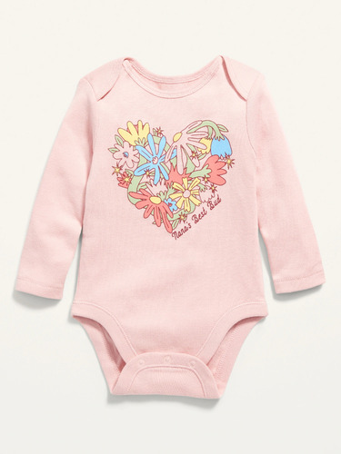 Body Bodysuit Bebe 3 A 6 Meses Corazón Old Navy