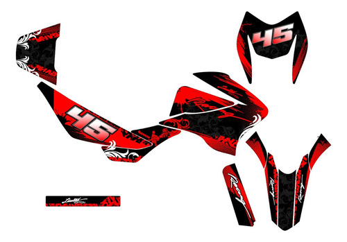 Stickers Para Raptor700  Racing Rojo