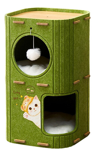 Bonita Caseta Para Gatos, Moderna Y Acogedora 2 Niveles