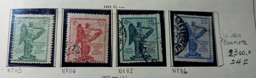 Serie 4 Estampillas Italia 1921 Victoria Venetto Sw 129-132