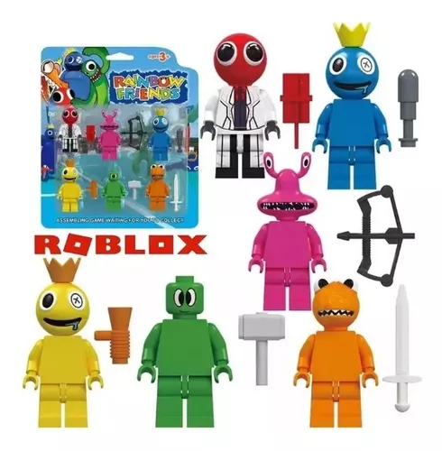 Pack 6 Miniaturas Roblox Rainbow Friends Boneco C/acessórios