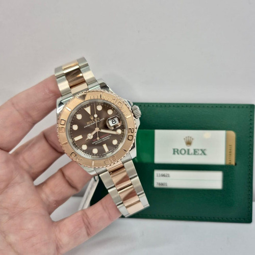 Rolex Yacht-master 40mm Ouro Rosé & Aço Chocolate Dial Ouro Rosê, Prateado Rosé Castanho (Usado)