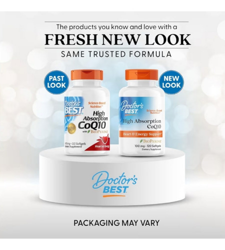 Doctor's Best Coenzima Coq10 100 Mg Bioperine 120 Cápsulas Sem Sabor