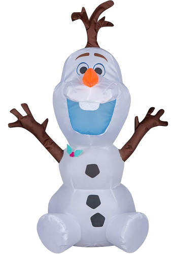 Airdorable Olaf Inflable De Navidad 2 Pies De Alto Color Bla