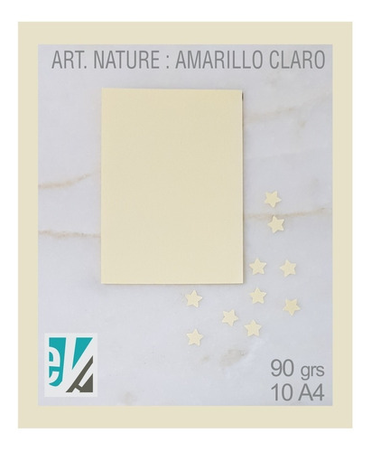 Art Nature : Pack X 10 Hojas A4 90 Gr : Color Amarillo Claro