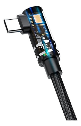 Cabo 60w Tipo-c 90 Graus Trançado Hrebos