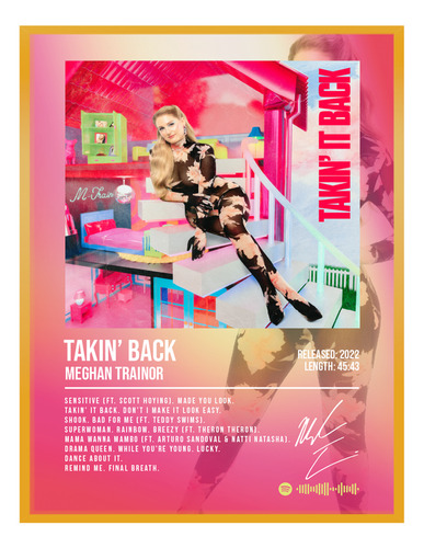 Poster Meghan Trainor Takin Back Music Firma 120x80