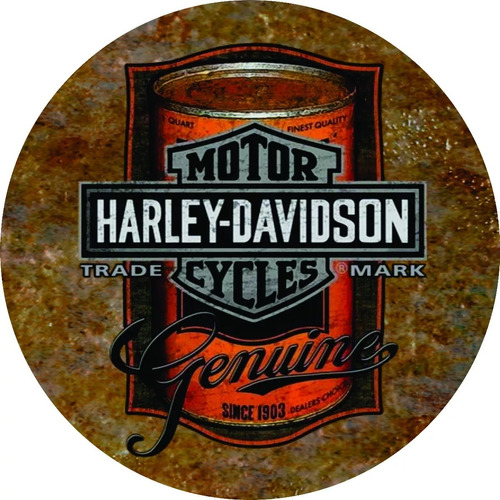 Placa Harley Davidson Redonda Mdf Decoração Motocicleta 42cm