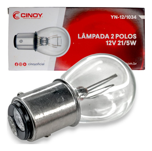 Caixa Com 10 Lampadas 2 Polos 12v 1034 Pino Desencontrado