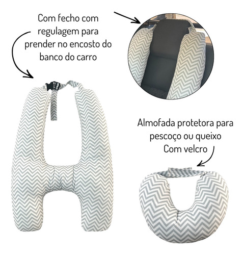 Almofada Em Formato H Para Viagem De Carro Com Encosto
