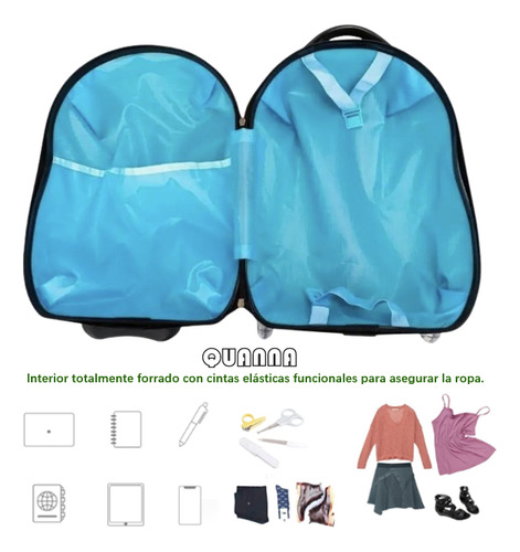 Maleta Para Viaje 16in 3d Mango Retractil Ruedas Dobles 360°